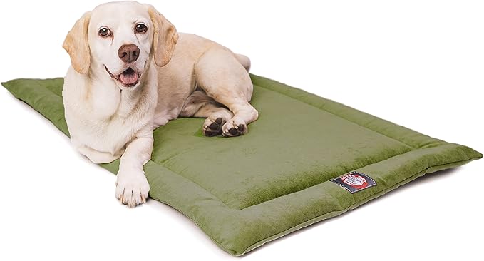 Majestic Pet Dog Crate Mat - Machine Washable Soft Plush Pet Bed Pad for Crates & Kennels USA Crafted 24"x18" Villa Fern