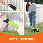 Pupzle Dog Pooper Scooper with Bag Attachment, 40" Long Handle Pooper Scooper for Large Dogs, Dog Poop Scoop for Yard, Large Capacity Swivel Bin and Rake, Lavender Scented Bags (Green)