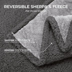 Waterproof Pet Blanket, Liquid Pee Proof Dog Blankets for Sofa Bed Couch, Reversible Sherpa Fleece Furniture Protector Cover for Small Medium Large Dogs Cats,Light Grey Medium（57" x 40"）