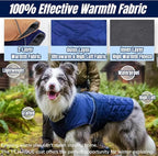 Outdoor Classic Quilted Upgraded Dog Winter Coat, Waterproof & Ultra Warmth Coats for Extra Large Dogs, Easy On & Off Jacket Chest Adjustable, Thick Pet Clothes for Great Dane Doberman(Blue,3XL)