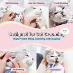 Kiorafoto 35.4" Extra Large Cat Wrap for Cutting Nails，Self-Stick Cat Grooming Wrap for Adult Cat & Small Dog, Anti-Scratch Cat Restraint Calming Wrap for Medicine, Cat Swaddle Wrap Grooming Supplies