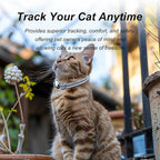 AirTag Cat Collar, Ultra Elastic Cat Tracker Collar with Apple Air Tag Holder, [Lightweight][Scratch Resistant] Stepless Adjustable GPS Pet Collar for Cats Kittens [Blue]