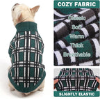 SCENEREAL Turtleneck Dog Sweater for Small Medium Large Dogs Girls Boys, Christmas Plaid Pullover Puppy Sweatershirt, Dogs Cold Weather Outfit Clothes, Ideal Gift for Pet in New Year, Green Plaid L