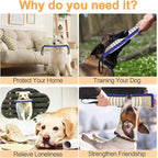 ToLanbbt Dog Tug Toy Bite Jute Pillow Pull Toy with 2 Strong Handles Perfect for Tug of War, Puppy Interactive Play, Tear Resistant Bite Training for Small Medium Large Dogs (Blue-Line)