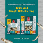 PLATO Pet Treats Fish Dog Treats - Air-Dried, Single Ingredient Dog Treat - with Omega 3 & 6 Fatty Acids to Support Skin and Coat - 100% Whole Fish - Wild Caught Baltic Herring Dog Treats - 3oz