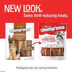 CHOMP 'EMS Purehide Chews - Slow Roasted Naturally Delicious Rawhide Dog Treats - High Protein Beef Hide - Bacon Flavor, Sticks, 8.5 Oz.
