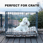Bedfolks Waterproof Crate Bed, Plush Dog & Cat Bed with Removable Washable Cover, Faux Fur Kennel Pad, 23"x18", Brown
