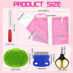FANOVO Cat Bathing Bag, Anti-Scratch & Anti-Bite Adjustable Mesh Cat Shower Bag with Nail Clipper, Grooming Comb, Bath Brush & Nail File, Breathable Cat Washing Bag for Bathing, Nail Trimming
