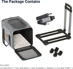 Western Home Expandable Cat Carrier with Wheels Airline Approved, Removable Soft Carrier, Rolling Cat Carrier for Puppy and Kitten with Telescopic Handle Suitable for Traveling/Hiking/Camping
