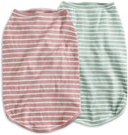 Koneseve Dog Shirt Vest Lightweight Stretchy Dog T-Shirts Soft Cool Sleeveless Stripe Vests Breathable Clothes for Puppy Kitty Cats Small Medium Large Dogs 2 Pack Pink + Green [ M/Medium ]