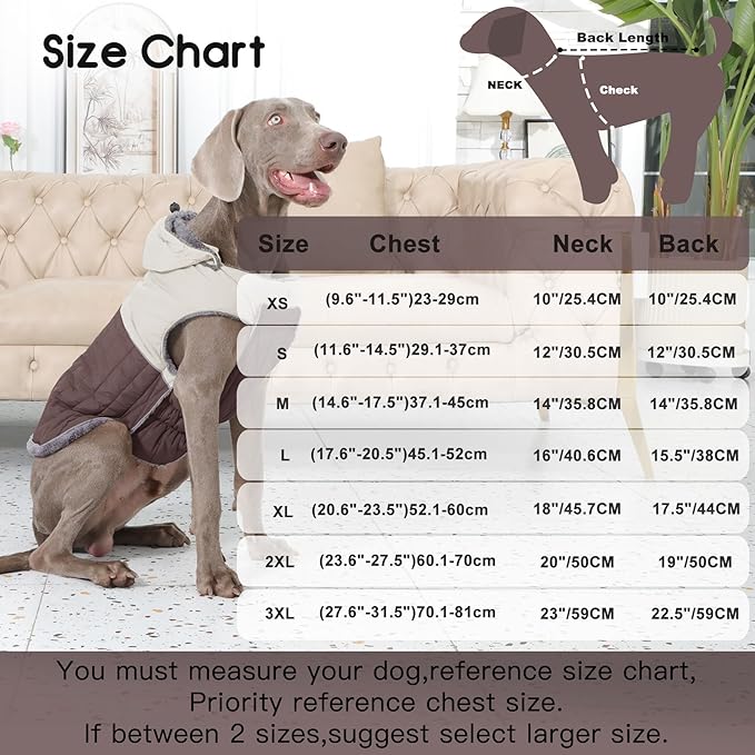 Detachable Hooded Dog Coat with Harness for Small Dogs,Super Warm Fleece Puppy Jacket for Cold Winter Doggie Coats,Brown XS