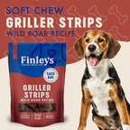 Finley's Wild Boar Griller Strips Dog Treats, Real Wild Boar, Grain-Free, Soft-Chew, Made in USA, 14.5 Ounce (Pack of 1)
