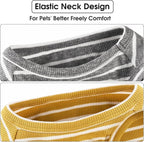 Koneseve Dog Shirt Vest Lightweight Stretchy Dog T-Shirts Soft Cool Shirts Sleeveless Stripe Vests Breathable Clothes for Puppy Kitty Cats Small Medium Large Dogs 2 Pack Yellow + Light Grey [L/Large]
