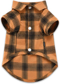 Koneseve Dog Shirt Plaid Dog Clothes for Small Dogs Boy Girl Cat Clothes Soft Puppy Outfit Adorable Pet T-Shirts Kitten Grid Costume Apparel Thanksgiving Christmas Clothing (Yellow; L/Large)