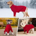 cyeollo Small Dog Sweater, Warm Turtleneck Sweaters for Small Girl, Knit Doggy Sweatshirt with Sleeves Fall Winter Pullover Cold Weather Dog Clothes for Indoor & Outdoor Wear, Red S