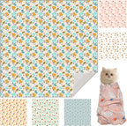 27.6" Cat Grooming Wrap, Cat Wrap for Cutting Nails, Self-Adherent Fabric Wrap for Cats, Cat Burrito Wrap Anti-Scratch, Anti-Escape, Multifunctional Swaddle Wrap Pet Tool (Green Kitten, X Large)