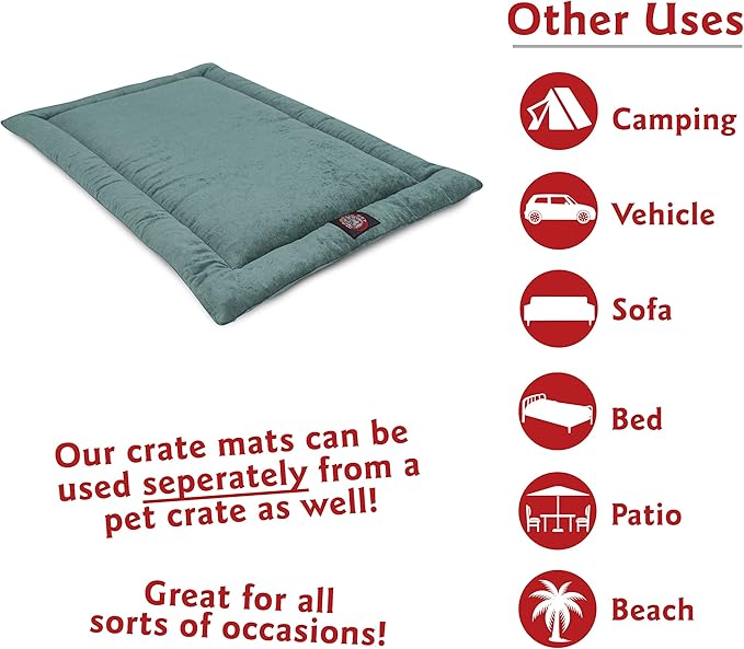 Majestic Pet Orthopedic Memory Foam Dog Crate Mat - Plush Pet Bed Pad for Crates & Kennels | USA Crafted | 30"x21" Villa Azure