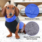 Warm Fleece Dog Coats for Small Dogs,D-Rings Waterproof Puppy Jacket for Cold Winter,Blue XS