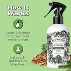 Poo-Pourri Furrest Fresh Dog Deodorizing Spray, 8 Fl Oz Grooming Perfume for Dog Coat, Pet Odor Neutralizer with Essential Oils, Vet Recommended, Paraben & Sulfate-Free Fir, Amber, & Cedarwood Scent