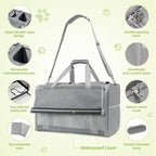 Extra Large Cat Carrier for 2 Cats, 24x14x16in Pet Carriers for Cat and Dog Up to 40lbs, All-Sided Large Mesh Cat Carrier with Great Ventilation, Portable Soft Sided Pet Carriers for Traveling