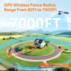 Meowant GPS Wireless Dog Fence System Collar with Training Remote, Free App, Custom GPS Fence(82-7000ft), Beep/Vibration/Correction, Early Alert Band, Waterproof LCD Collar, Dogs 10+Lbs, Outdoor