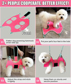 Dog Grooming Hammock, XXS Grooming Harness for Dogs Trimming at Home,Dog Sling Restraint for Grooming with Thick Fabric Neck Support, Grooming Strap Hanger Holder for Claw Care