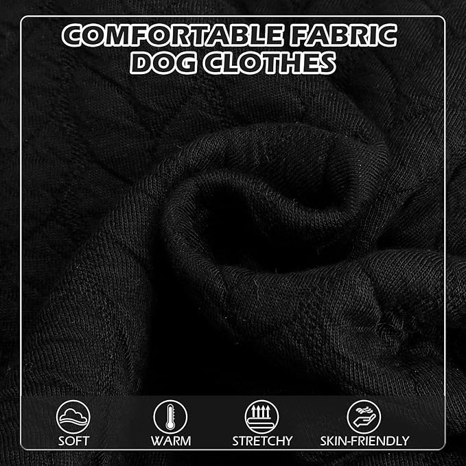 EXPAWLORER Textured Cable Knit Basic Dog Hoodie, Elevated Style Dog Sweater with Leash Hole and Pocket, Soft and Warm Pet Winter Coat, Cold Weather Clothes for Small Medium Large Dogs,Black M