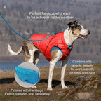 Kurgo Loft Dog Jacket - Reversible Cozy Coat for Outdoor Adventures - Water Resistant - Athletic Fit - Machine Washable Fabric - Reflective Dog Gear - Large - Deep Violet