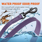Dogline Biothane Waterproof Dog Leash Strong Coated Nylon Webbing with Black Hardware Odor-Proof Easy to Clean High Performance for Small or Large Dogs Made in USA 4 or 6 ft Lead, Violet Purple