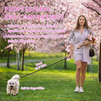 Retractable Dog Leash,[Strong Nylon Tape][One-Handed One Button Lock] for Small Medium Dogs and Cats,16ft Pet Walking Leash with 360°Tangle-Free Design,Anti-Slip Handle,Gift Package (Pink)