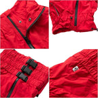 Dogs Waterproof Jacket, Lightweight Waterproof Jacket Reflective Safety Dog Raincoat Windproof Snow-Proof Dog Vest for Small Medium Large Dogs Red M