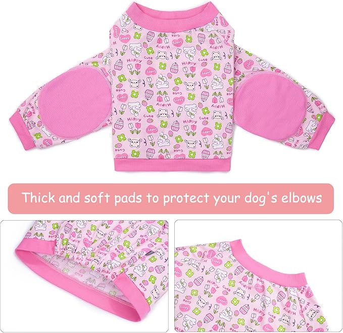 Dog Recovery Shirt for Front Legs, Dog Elbowpads Sleeve Protect Dogs Elbows Arms,Stop Licking Joints After Surgery, Help with Injury Healing Covers The Wound, Cone Alternatives (Pink, 7XL)