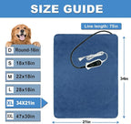 Bestio Heated Dog Bed 34x21in New Smart Thermostatic Switch with Constant-On Functionality UL & MET Dual Certified, Puppy Bed with Steel Cable Protection Tube - Blue