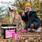 Parisian Pet Ecofriendly Dog Poop Bags Rolls - 320 Count Unscented Poop Bags For Dogs - Leakproof, Extra Thick, 16 Dog Waste Bags Refill Rolls - Stripes Dots Pink Doggie Poop Bags