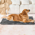 Dog Crate Pad - Extra Large Dog Beds with Removable Washable Cover and Waterproof Lining - XXL Memory Foam Pet Bed for Crate - Reversible Kennel Mat (Cool & Warm), 48-inch, Grey
