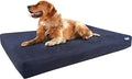 Dogbed4less Orthopedic Gel Memory Foam Pet Dog Bed, Waterproof Liner with External Microsuede Cover and Bonus Antislip Cover (Microsuede Espresso, 47"X29"X4" Inches)