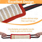 ToLanbbt Dog Tug Toy Bite Jute Pillow Pull Toy with 2 Strong Handles Perfect for Tug of War, Puppy Interactive Play, Tear Resistant Bite Training for Small Medium Large Dogs (Red-Bright Line)