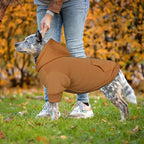 Dog Hoodie Dog Sweaters for Large Dogs Solid Soft Brushed Fleece Clothes Hoodie Sweatshirt with Pocket(Coffee-XXL)
