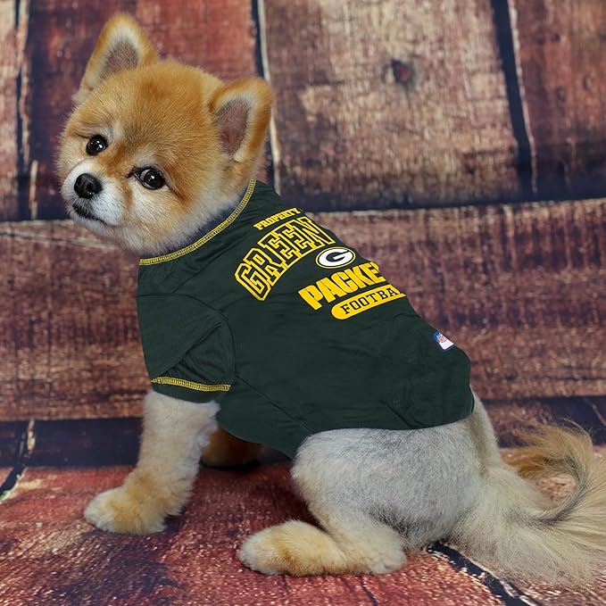 NFL Green Bay Packers Dog T-shirt Large. - Licensed Shirt for Pets Team Colored with Team Logos- Premium Stretchable Materials for the comfort of your Dog & Cat