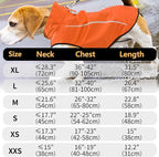 Mile High Life Dog Raincoat, Adjustable Waterproof Reflective Rain Jacket for Small Medium Large Dogs, Lightweight Breathable Pet Rain Coat with Leash Hole(Orange,S Chest 22-25")