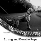 Nylon Dog Leash 6FT 10FT 20FT 30FT Diameter 2/5 Inch with Comfortable Silicone Handle Highly Reflective No Tangle for Medium Large Dogs Outside Walking Camping Backyard. (Black, 30FT * 2/5Inches)