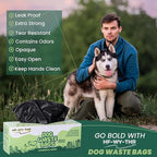 Dog Waste Bags, 400 Count, 15 Pounds, Opaque Black Color, Holds Odors Inside