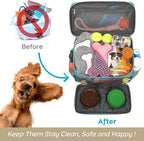Dog Travel Bag for Traveling| Week Away/Overnight Dog Travel Accessories with Multi-Function Pockets|Pet Travel Set for Dog and Cat|Ideal Dog Diaper Bag and Dog Travel Kit(Sea Blue)
