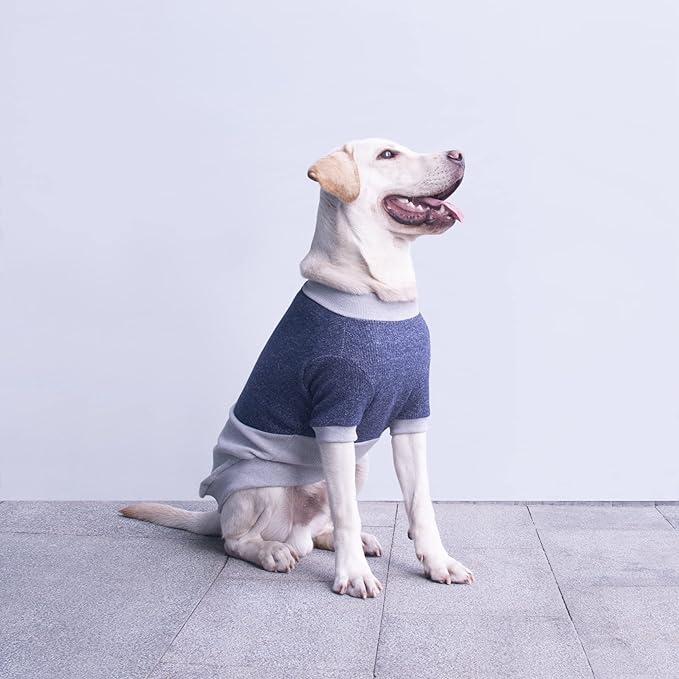Extra Large Dog Sweaters Warm Clothes Pullover Sweatshirts for Labrador Rottweiler Great Dane, Blue Grey, 3X-Large