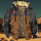 Men's Zip Up Jackets Western Style Ethnic Hoodie Hooded Vintage Long Sleeve Warm Coat Winter Outfits