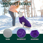 Kuoser XXL Winter Coat | Giant Breed Armor for Mastiffs & Great Danes | Zippers Secure Dogs in -20°F, Reflective Panels for Mountain Hikes, Purple XL