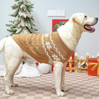Warm Winter Dog Sweater - Cold Weather Pet Clothes for Small Medium Large Dogs Indoor Outdoor, Soft Classic Knit Puppy Apparel, Khaki, L
