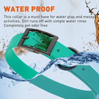 Dogline Biothane Waterproof Dog Collar Strong Coated Nylon Webbing with Black Hardware Odor- Proof for Easy Care Easy to Clean High Performance Fits Small Medium or Large Dogs, Teal