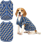Pet Sweaters for Dogs Boys and Girls, Dynamic Letter Patterned Dog Sweater,Dog Cardigan,Pet Clothes,Pet Knitted Clothing,Fit for Different Seasons and Kinds of Dogs(Blue 3XL)