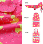 NACOCO Large Dog Raincoat Adjustable - Pet Rubber Ducks Yellow Water Proof Clothes Lightweight Rain Jacket Poncho Hoodies with Strip Reflective Pink (Pink XL, Yellow Duck)